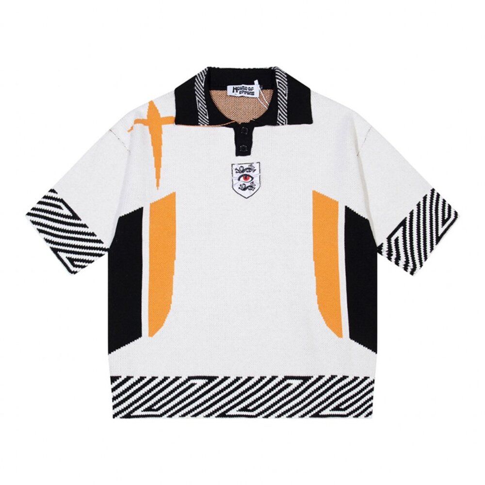 House of Errors White House Of Errors Contrast Print Polo Shirt